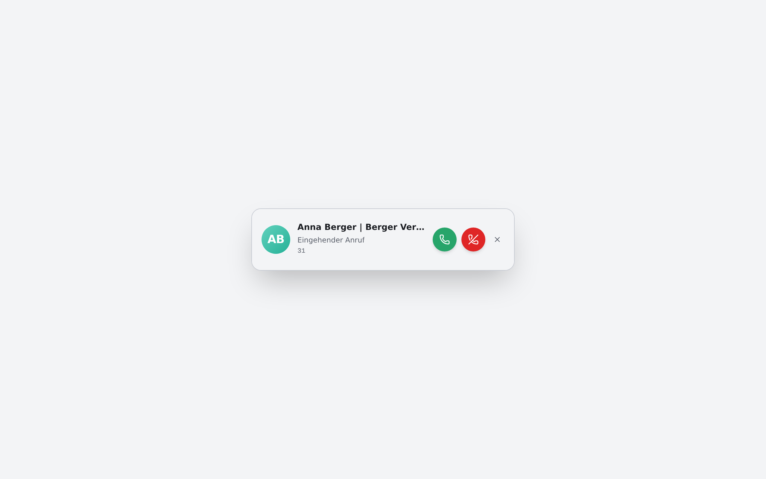 Anruf-Popup mit Kontext in Phoneari